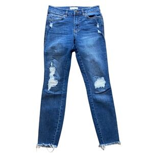 Harper Heritage Jeans Mid Rise Skinny‎ Raw Hem Womens Size 27, Skinny Jeans